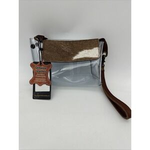 American Darling Clear Bag Hair-On Genuine Leather Women Western Handbag Wrislet